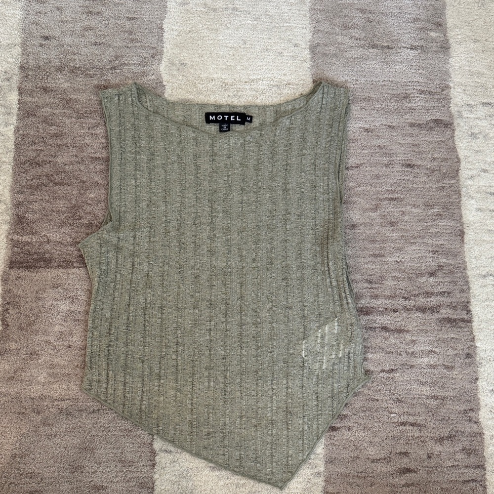 Motel Rocks Sage Ribbed Tank Top